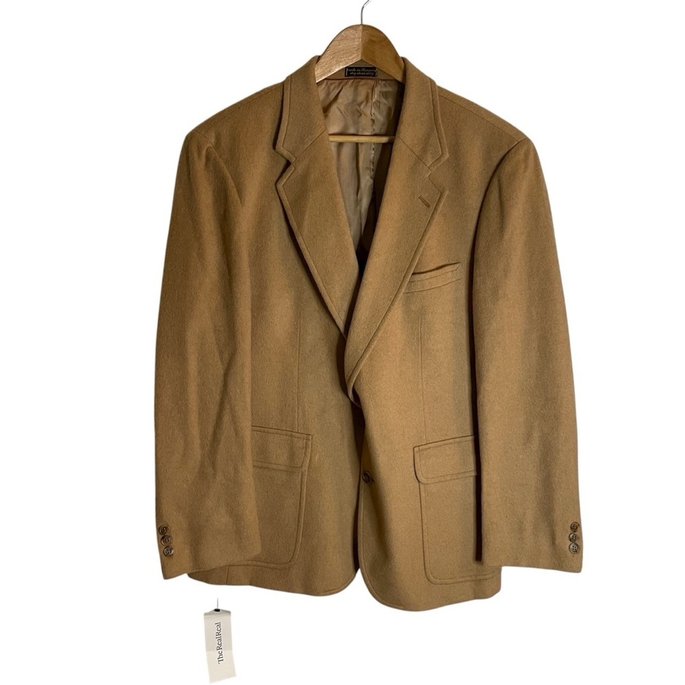 Guy LaRoche Men's Camel Blazer Size 40R vintage capsule neutral preppy old money
